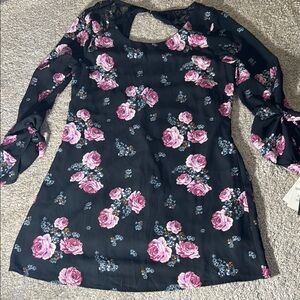 Floral Black and Pink Dress